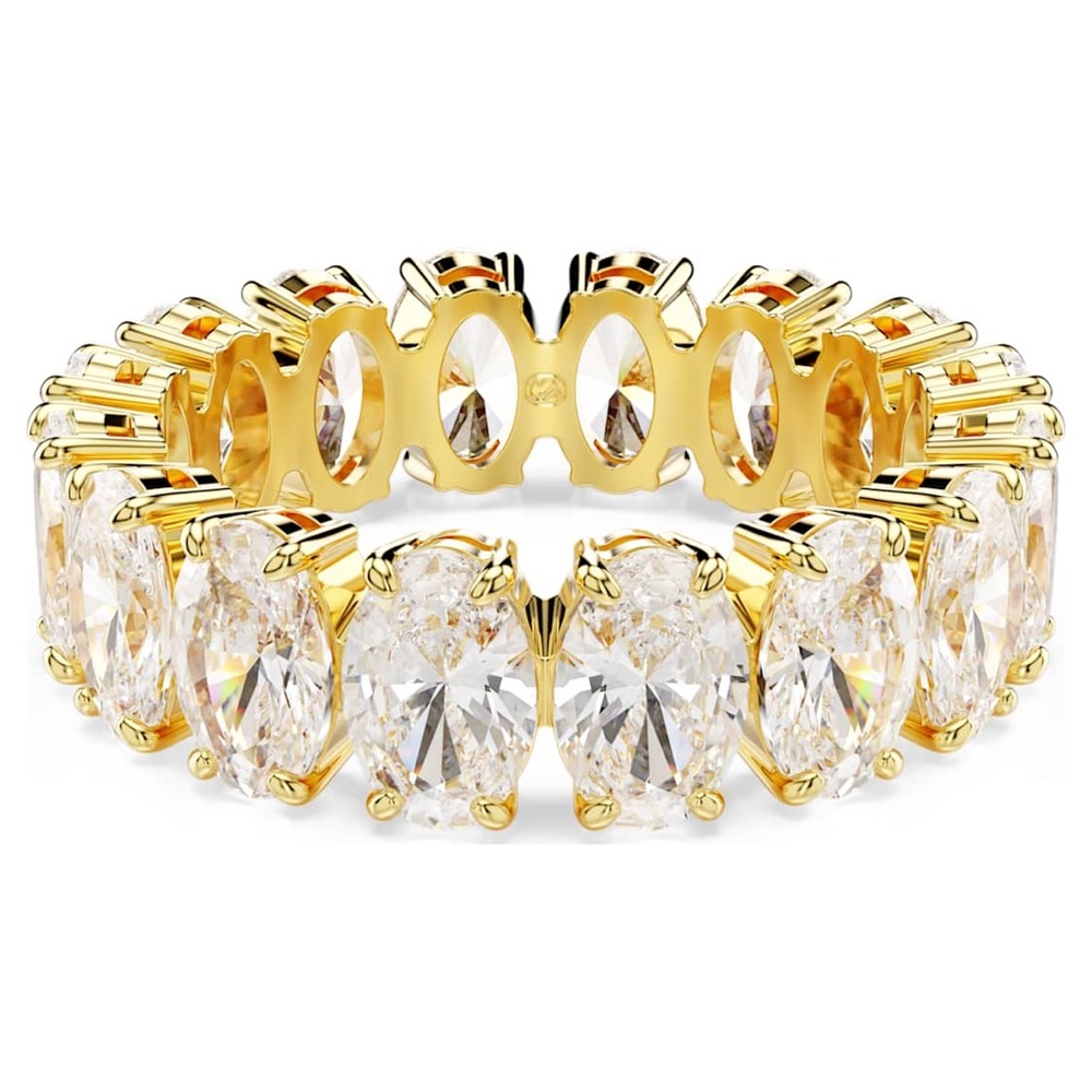 Swarovski Oval Cut Gold-Tone Plated Matrix Ring NIB New Style Retail:$219 Size 6